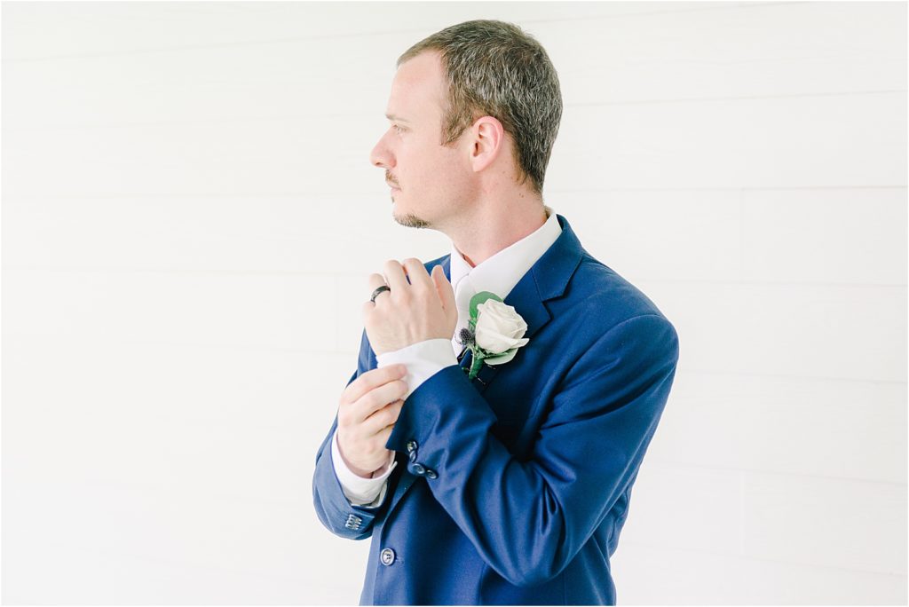 Groom with blue suit