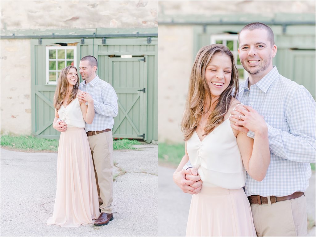 blush skirt engagement outfit