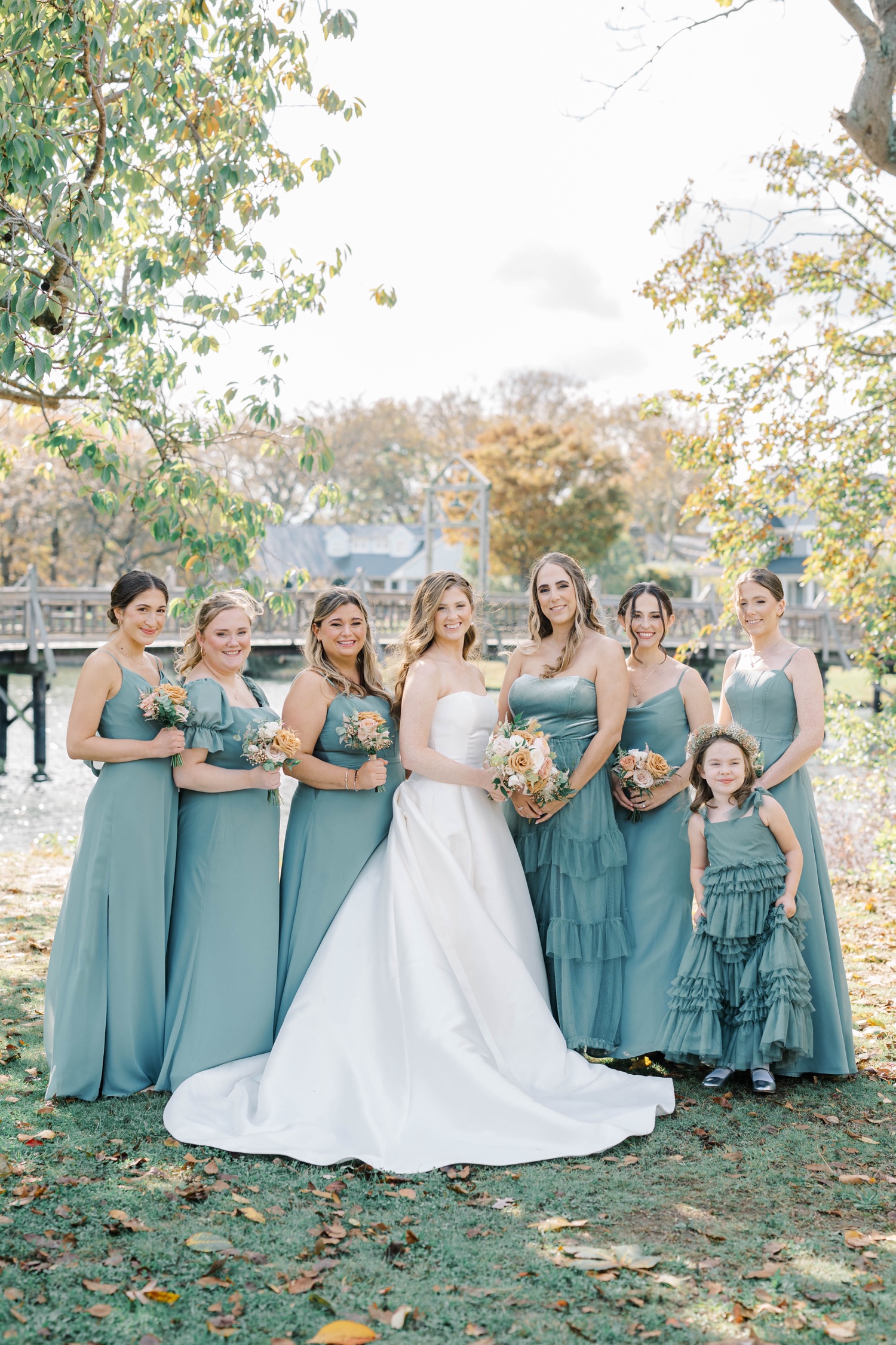 Bride and Groom Fall Wedding Photos at The Mill at Lakeside Manor in Spring Lake, NJ