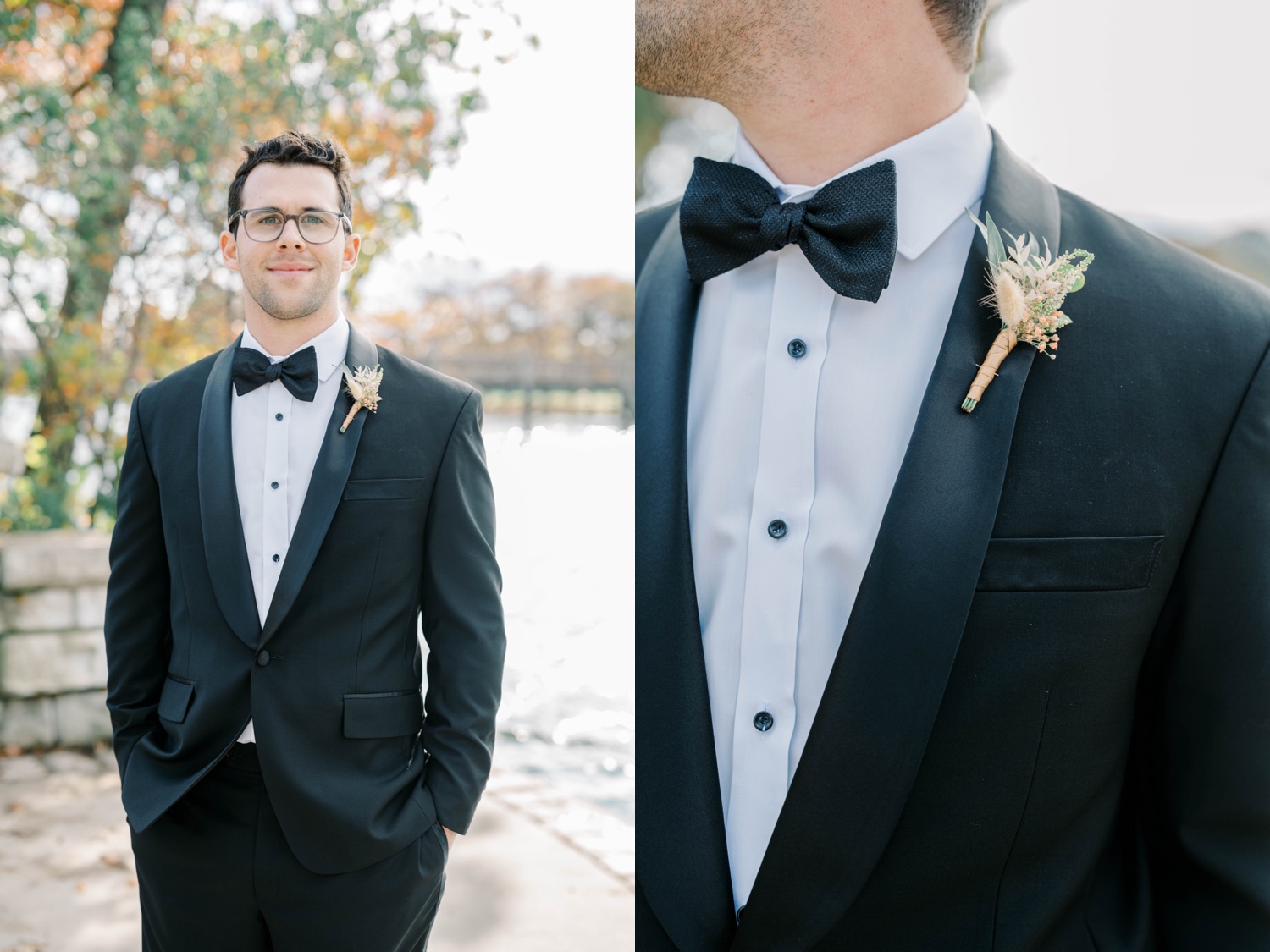 Bride and Groom Fall Wedding Photos at The Mill at Lakeside Manor in Spring Lake, NJ