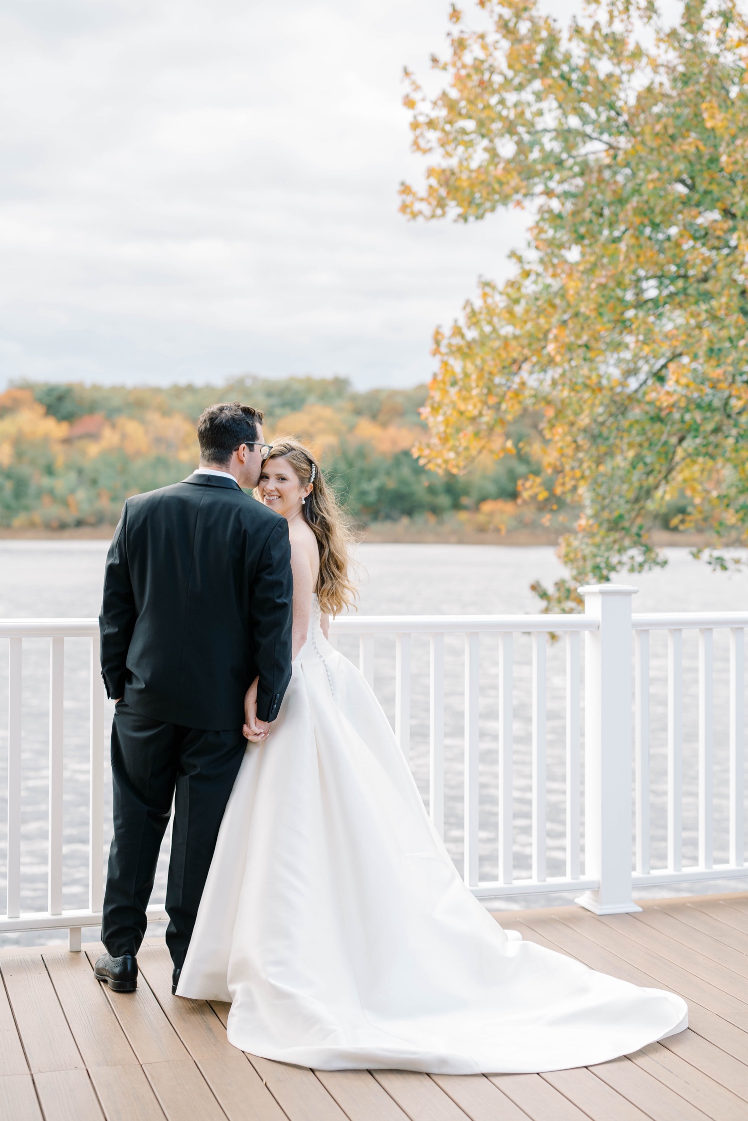 Bride and Groom Fall Wedding Photos at The Mill at Lakeside Manor in Spring Lake, NJ