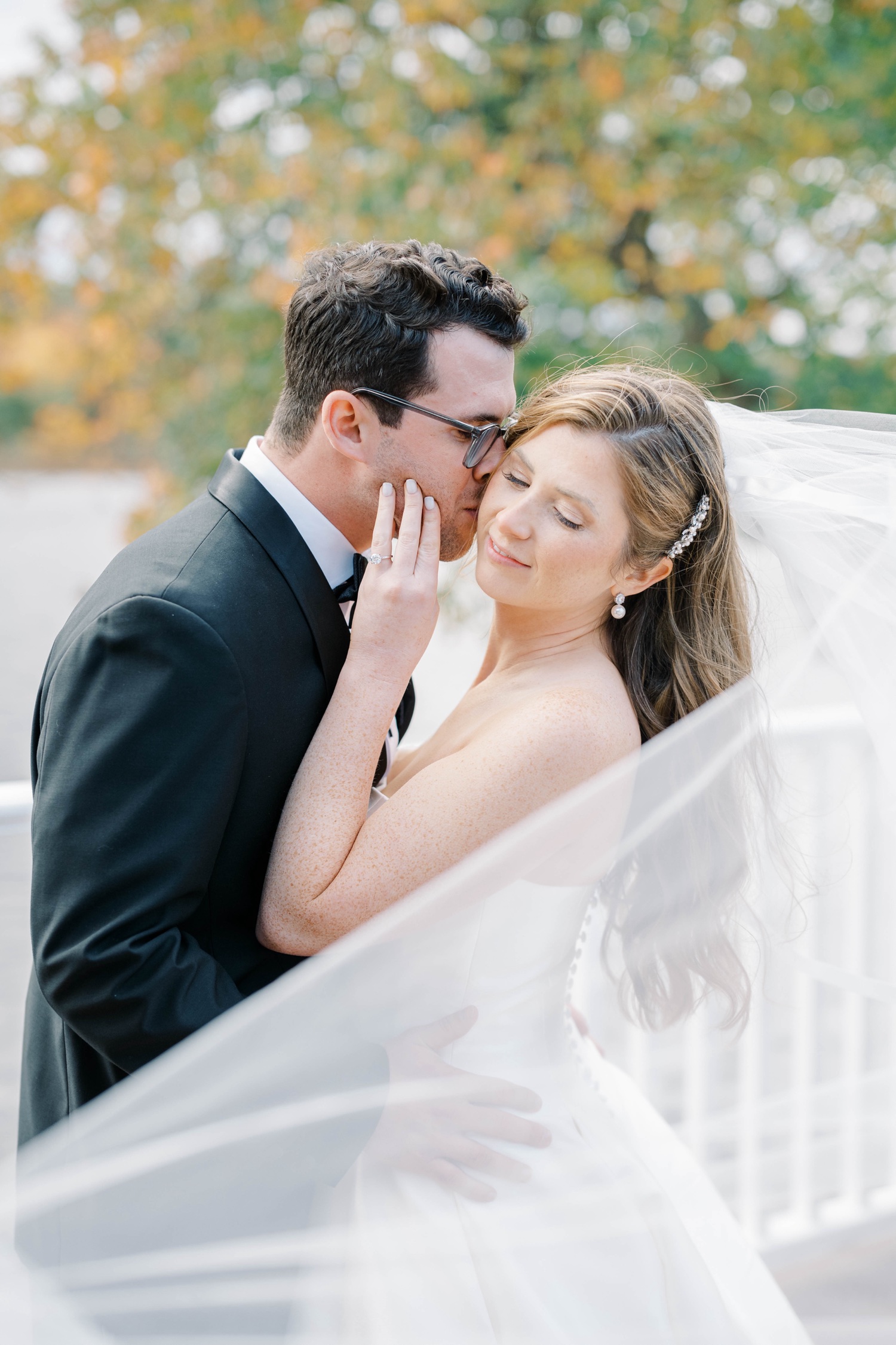 Bride and Groom Fall Wedding Photos at The Mill at Lakeside Manor in Spring Lake, NJ