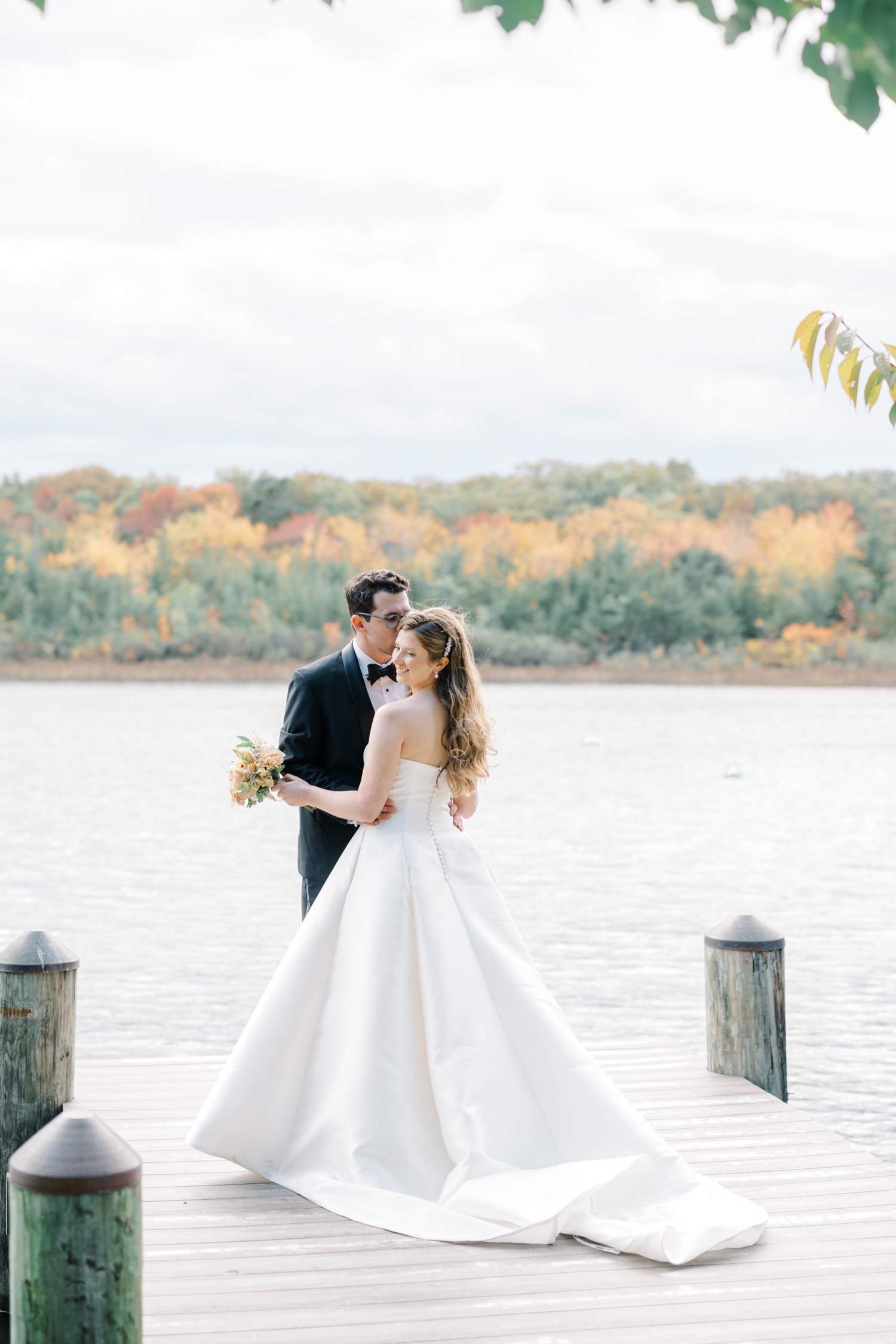 Bride and Groom Fall Wedding Photos at The Mill at Lakeside Manor in Spring Lake, NJ