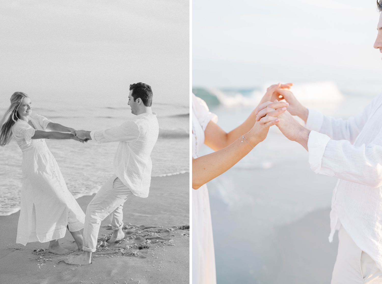 Beach Engagement Photos in Southampton