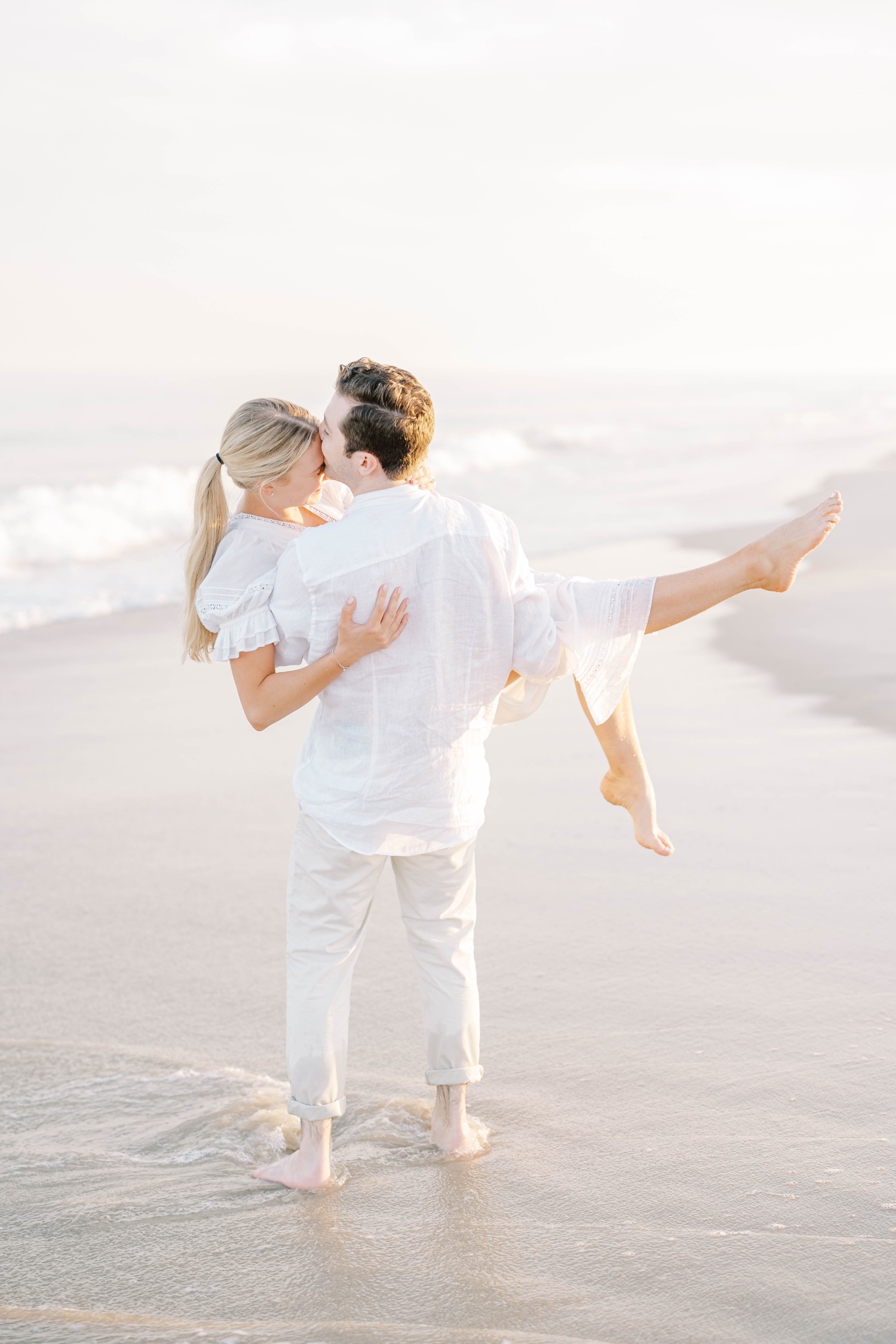 Beach Engagement Photos in Southampton