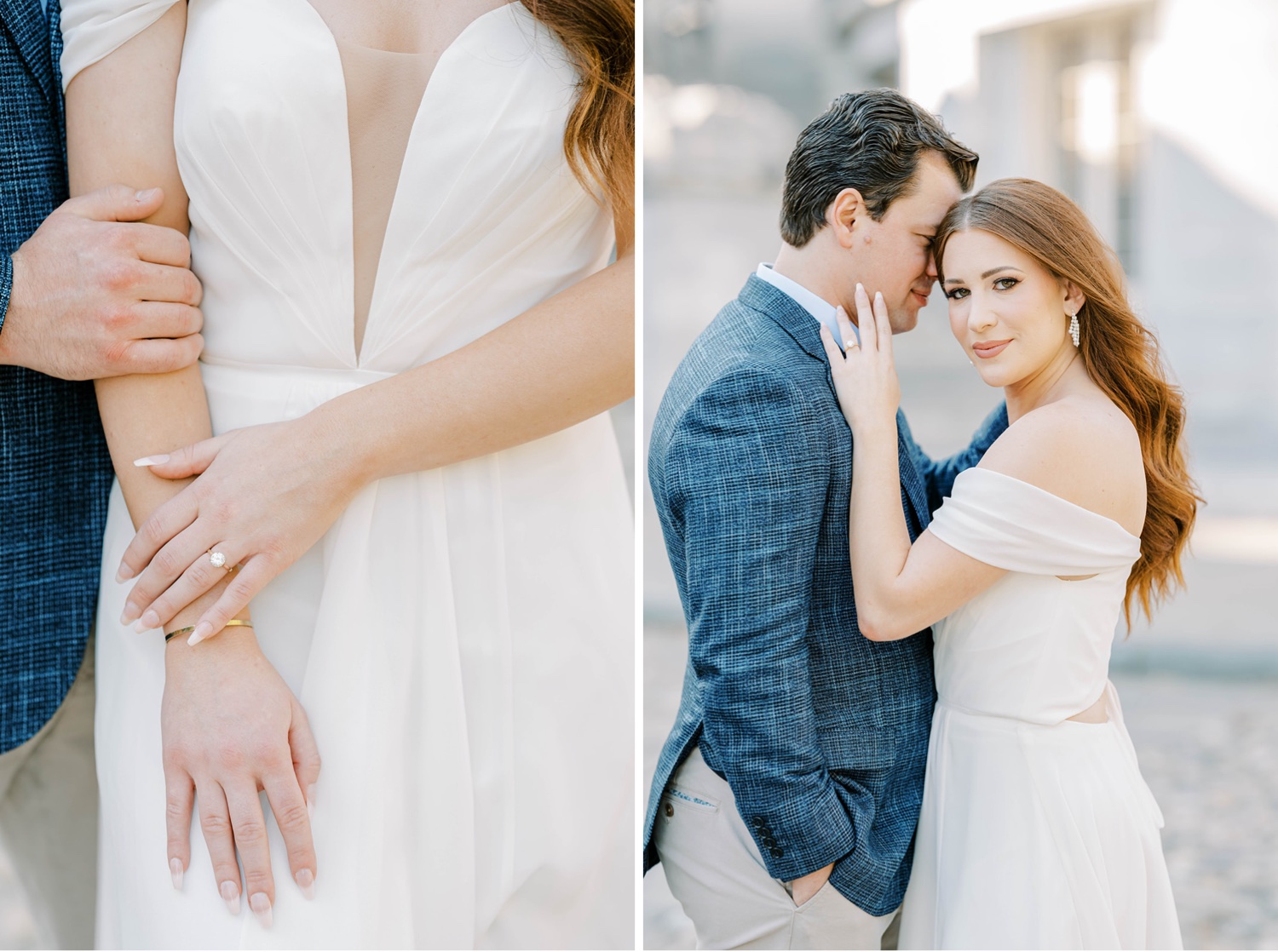 Old City Philadelphia Engagement Photos at Merchant Exchange Building