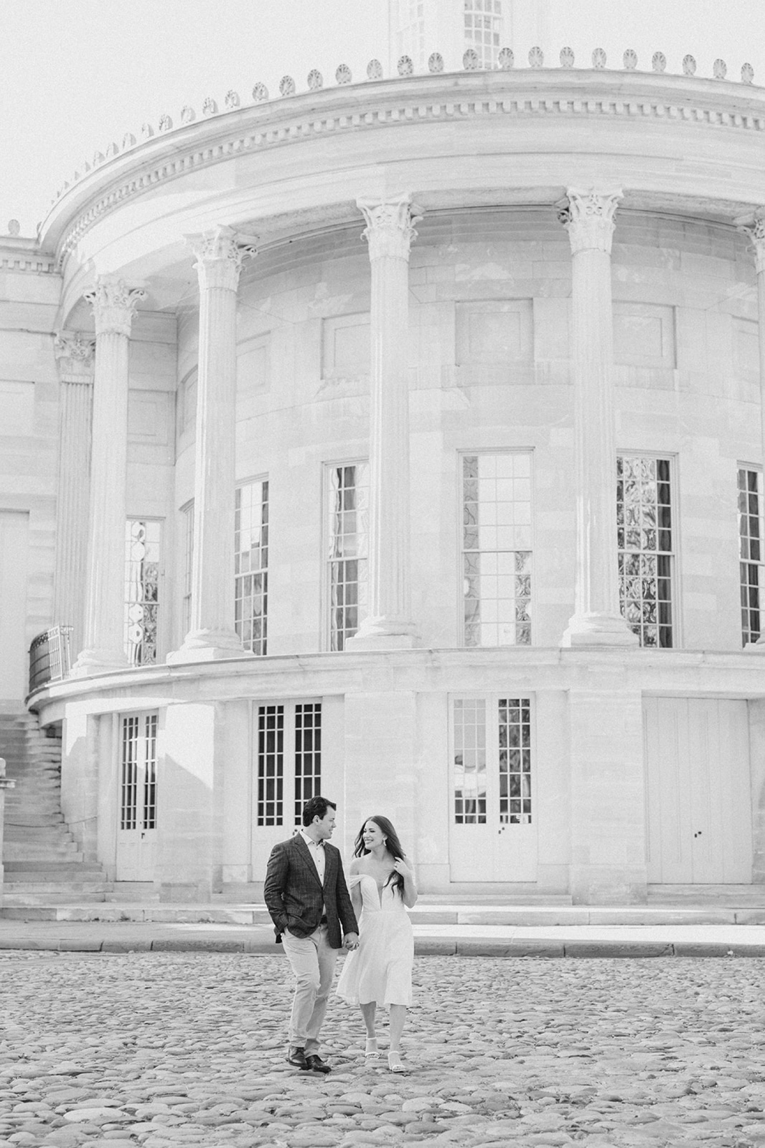 Old City Philadelphia Engagement Photos at Merchant Exchange Building