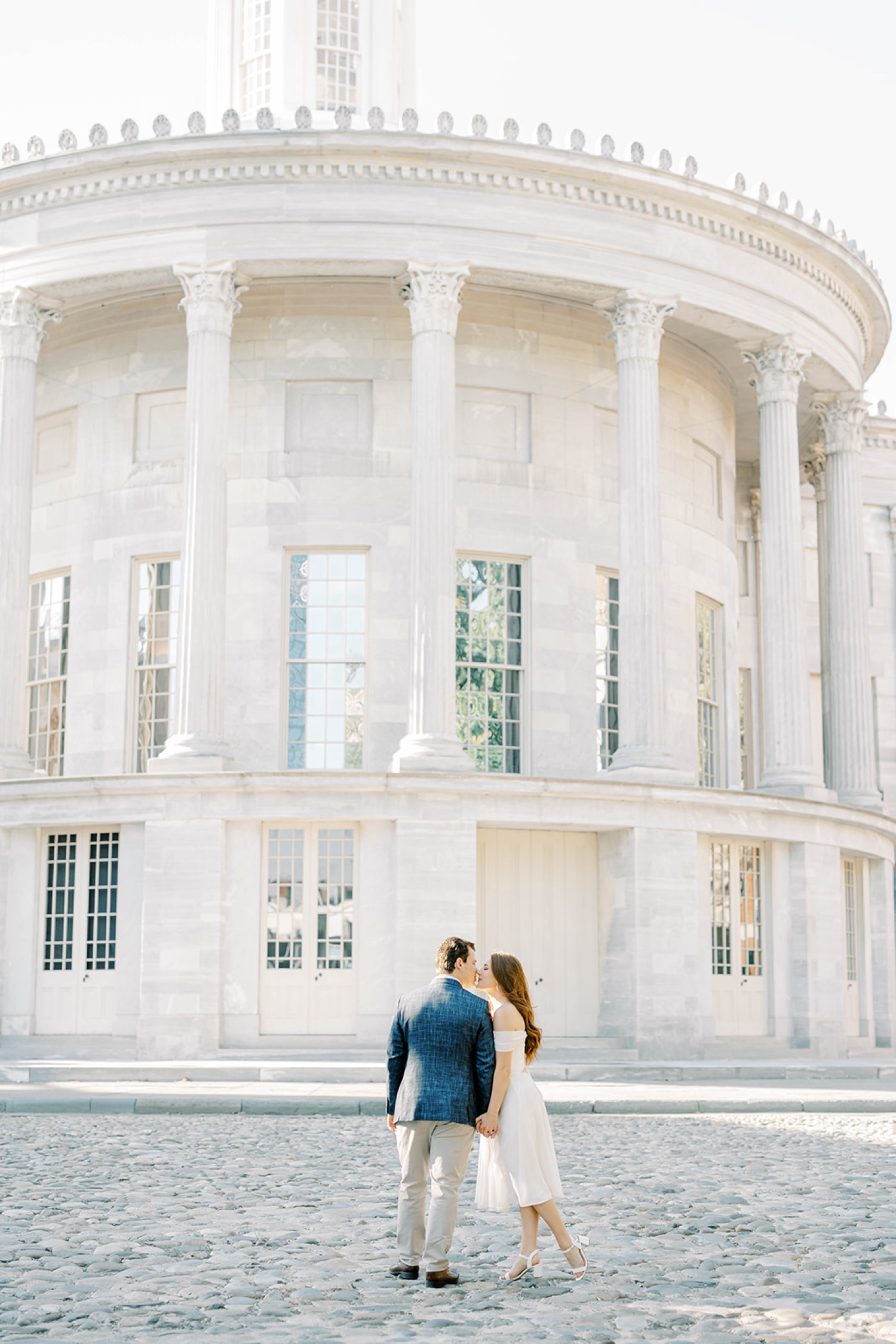 Old City Philadelphia Engagement Photos at Merchant Exchange Building