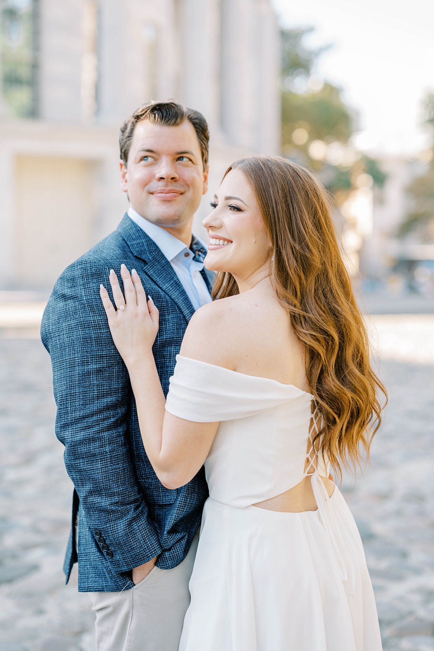 Old City Philadelphia Engagement Photos at Merchant Exchange Building