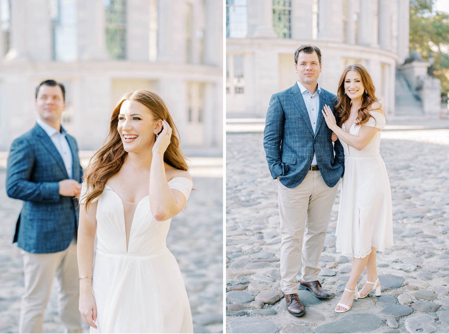 Old City Philadelphia Engagement Photos at Merchant Exchange Building