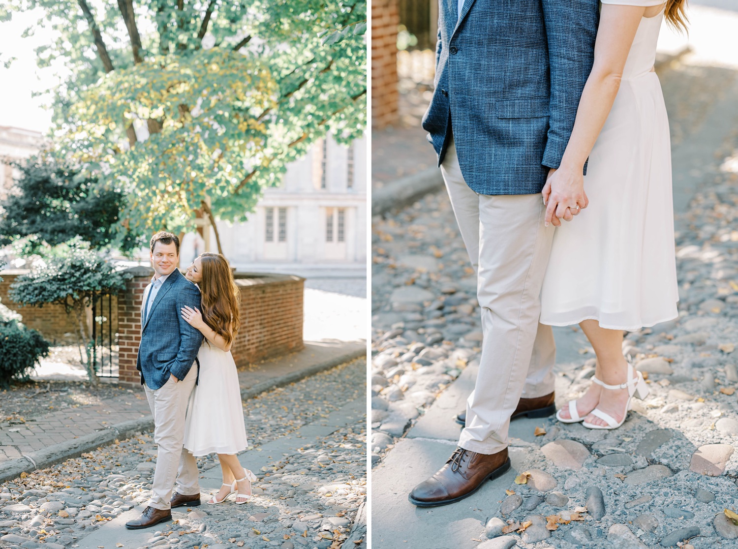 Old City Philadelphia Engagement Photos at Merchant Exchange Building