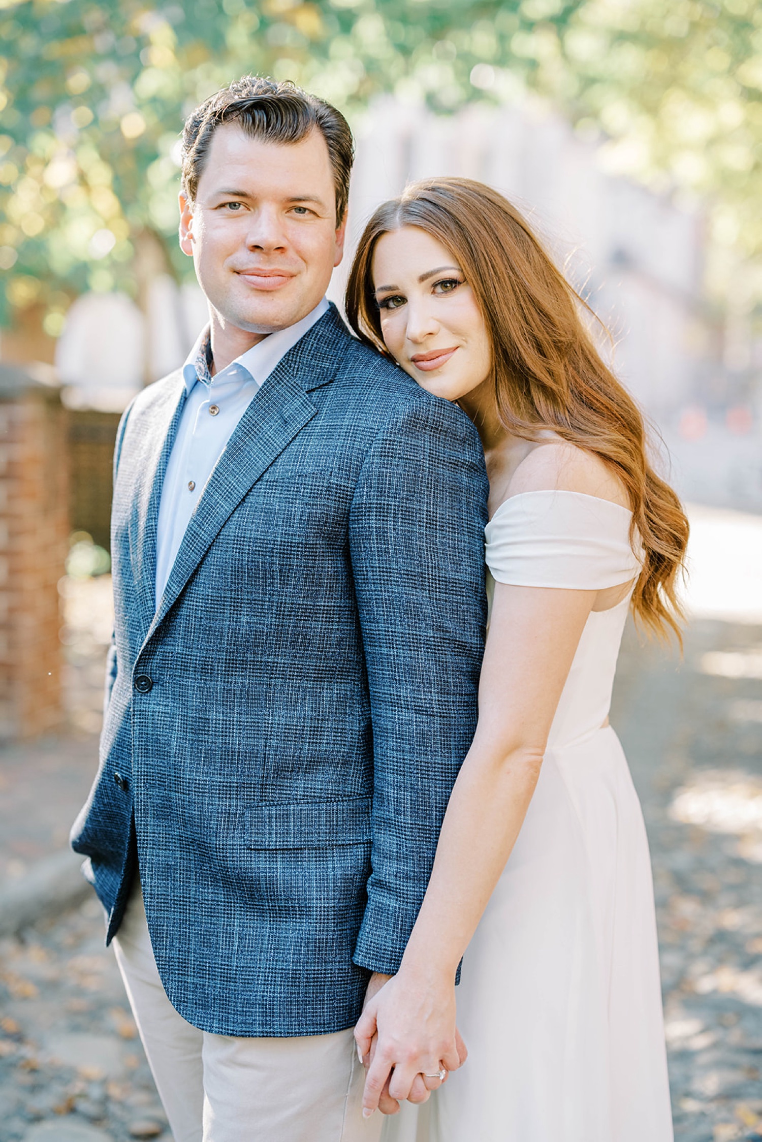 Old City Philadelphia Engagement Photos at Merchant Exchange Building