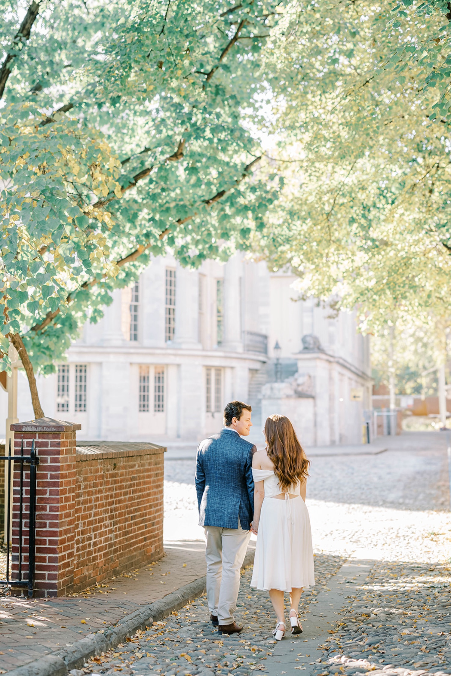 Old City Philadelphia Engagement Photos at Merchant Exchange Building