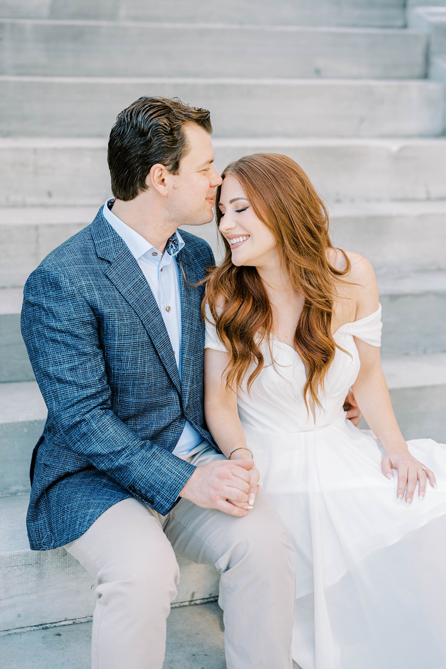 Old City Philadelphia Engagement Photos at Merchant Exchange Building