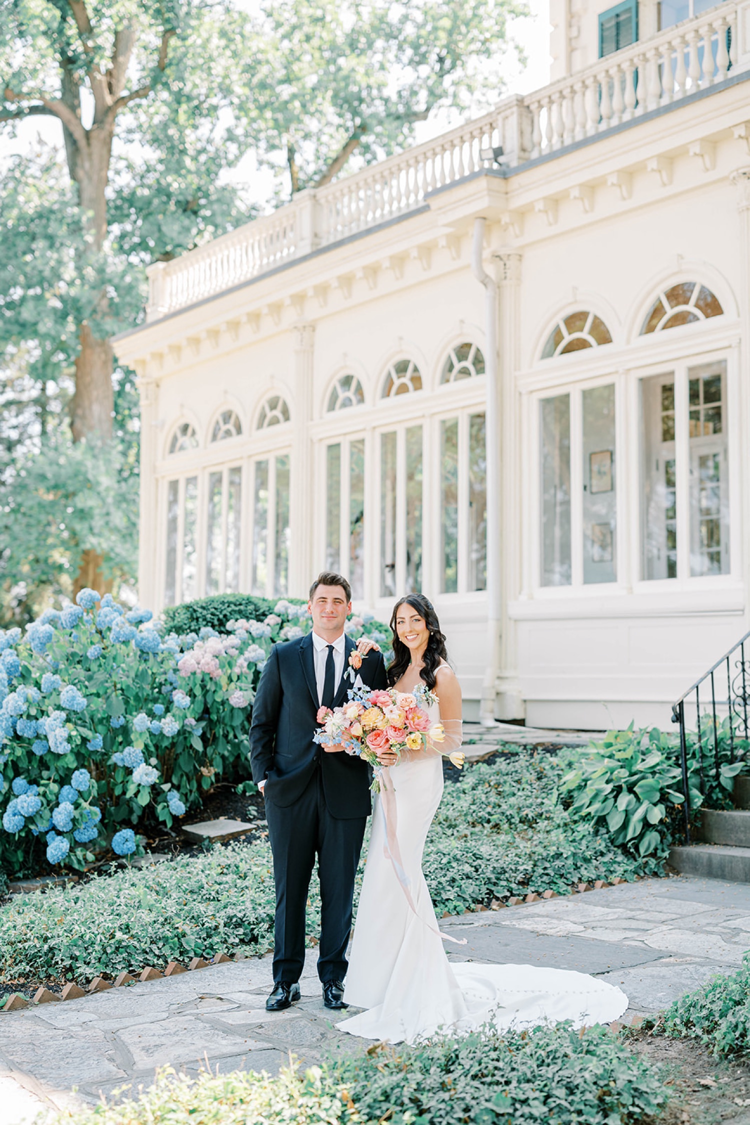 Bride & Groom Portraits at Glen Foerd Mansion