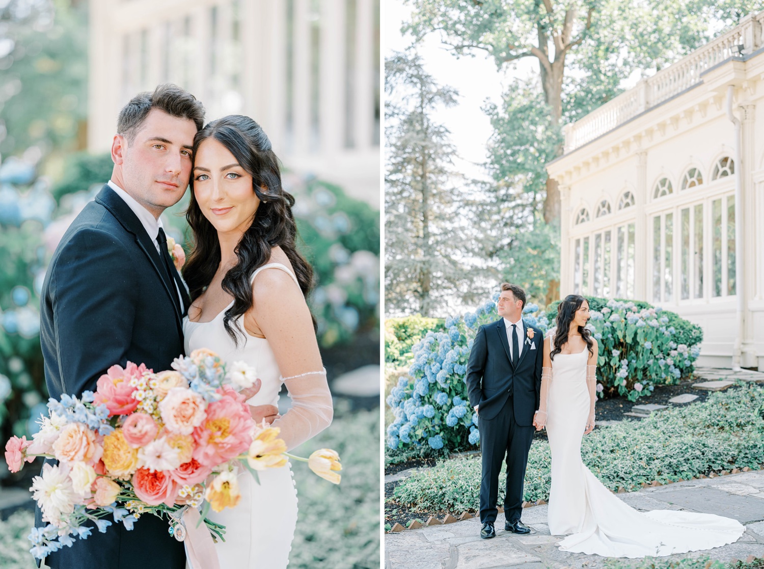 Bride & Groom Portraits at Glen Foerd Mansion