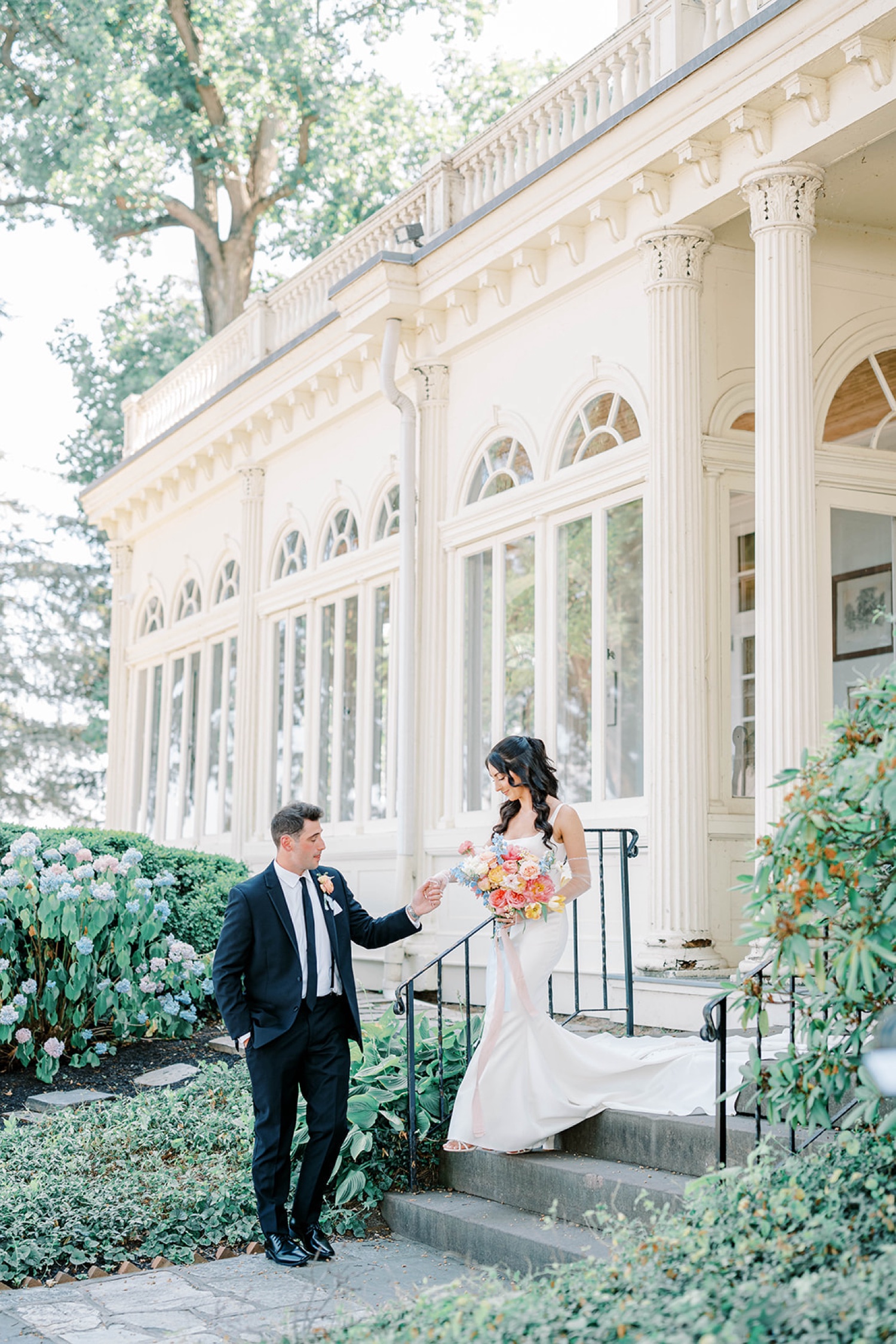 Bride & Groom Portraits at Glen Foerd Mansion