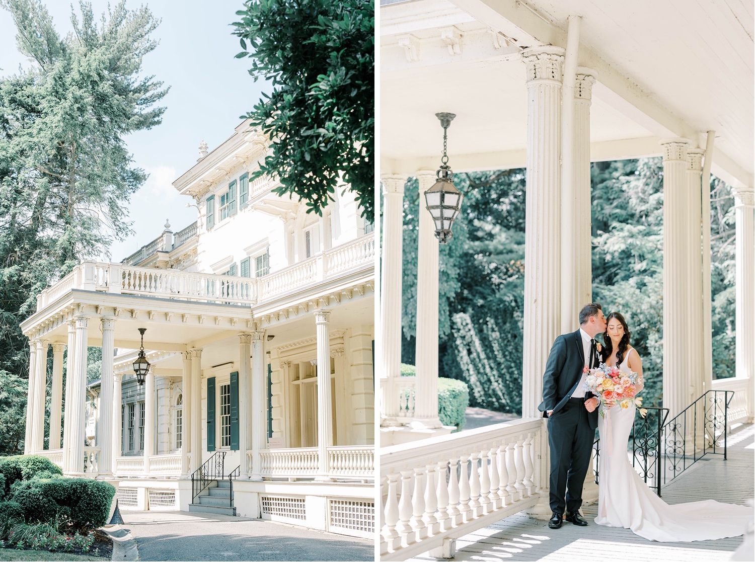 Bride & Groom Portraits at Glen Foerd Mansion