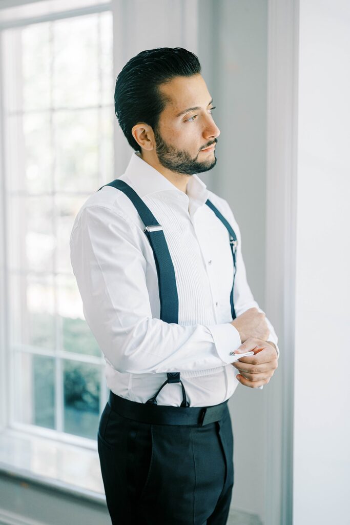 Groom Getting Ready at the Rockleigh New Jersey