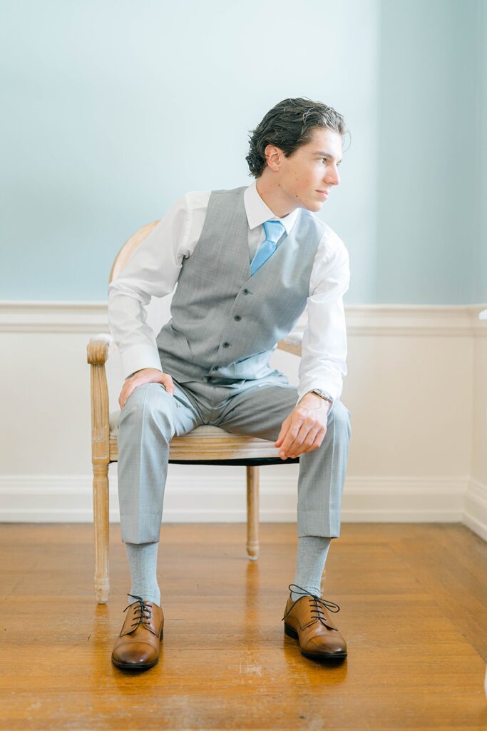 Groom Getting Ready at the Willows at Villanova