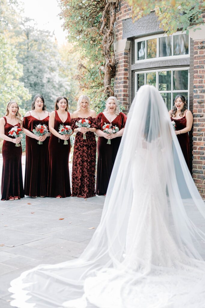 Bridesmaids First Look at Greenville Country Club