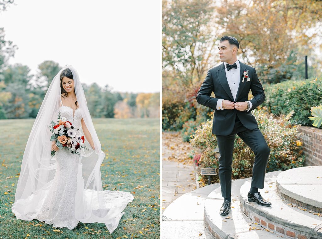 Bride and Groom Portraits at Greenville Country Club