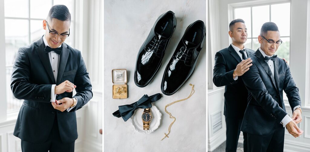 Groom Getting Ready at Park Savoy Estate