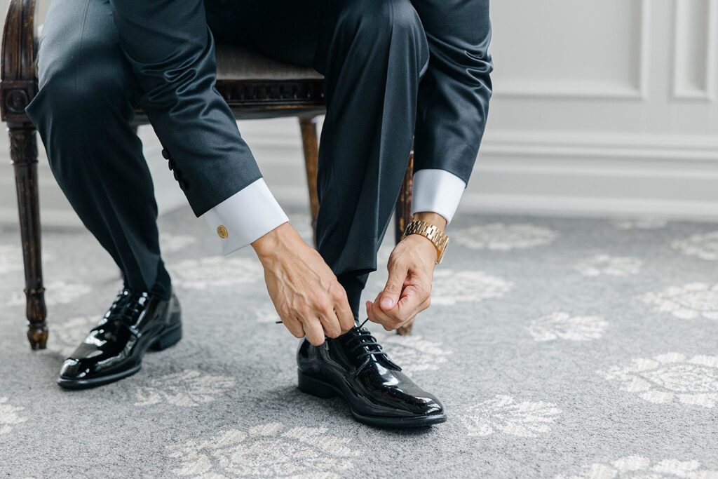 Groom Getting Ready at Park Savoy Estate