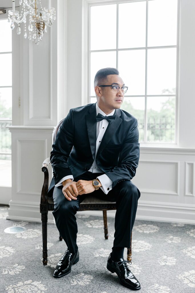 Groom Getting Ready at Park Savoy Estate