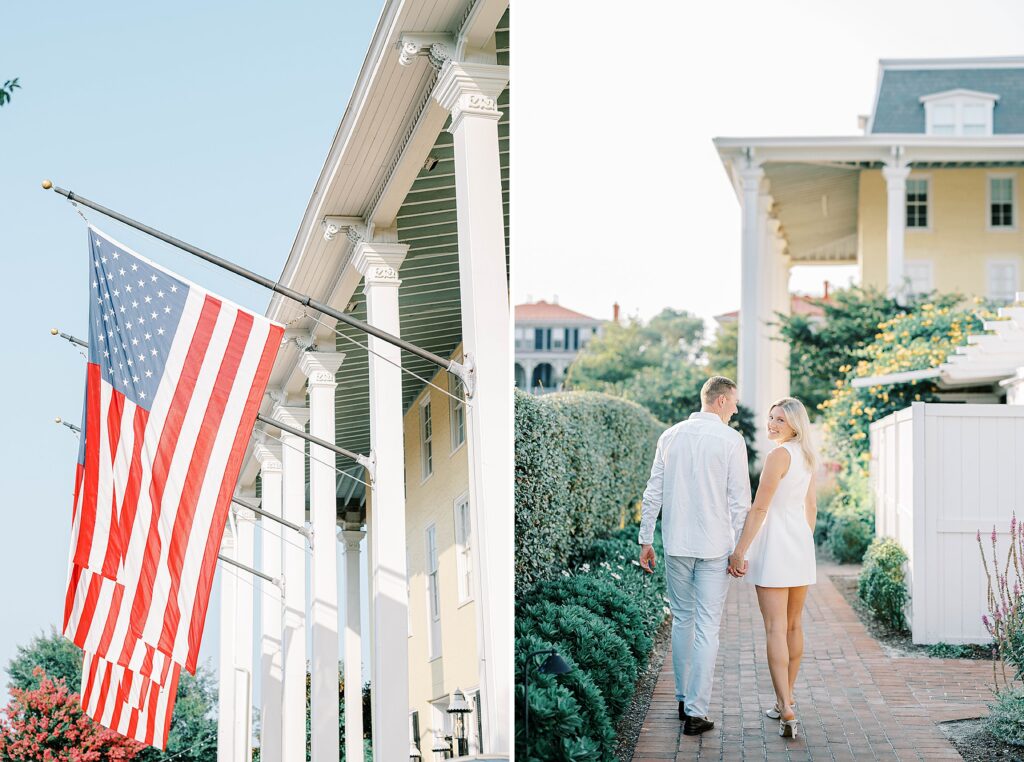 Cape May Congress Hall engagement session with coastal scenery