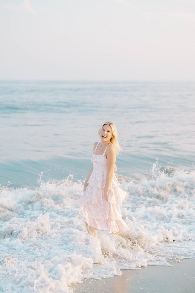 Alison and Jacob’s romantic beach walk in Cape May, New Jersey