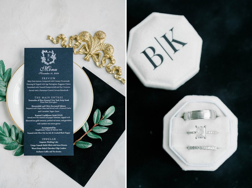 Ashford Estate wedding reception with black and white theme