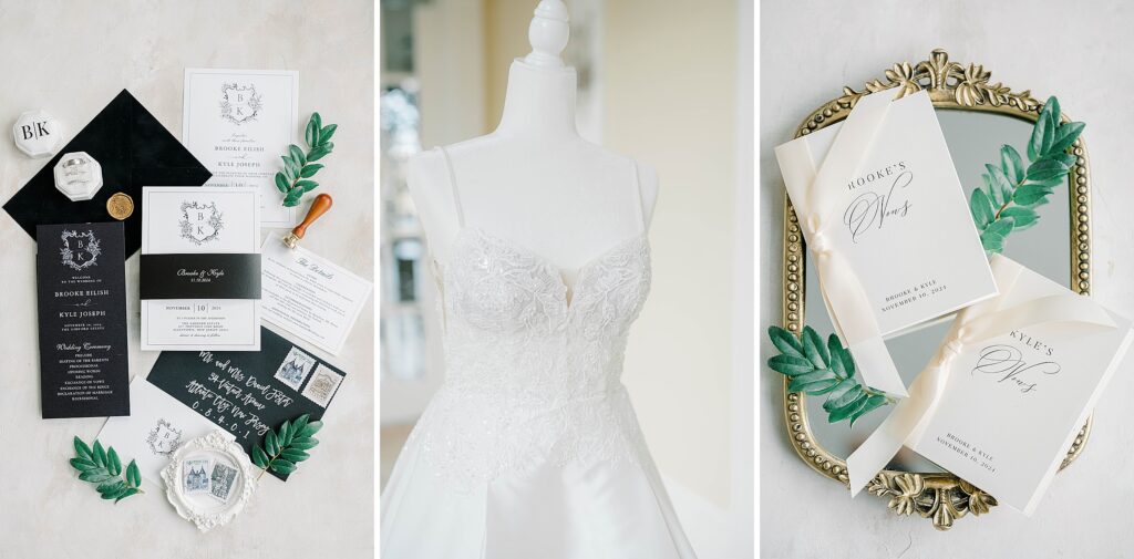 Ashford Estate wedding reception with black and white theme
