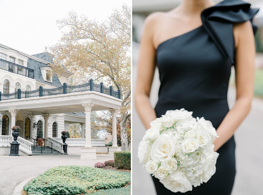 Bridal party in black gowns at Ashford Estate wedding