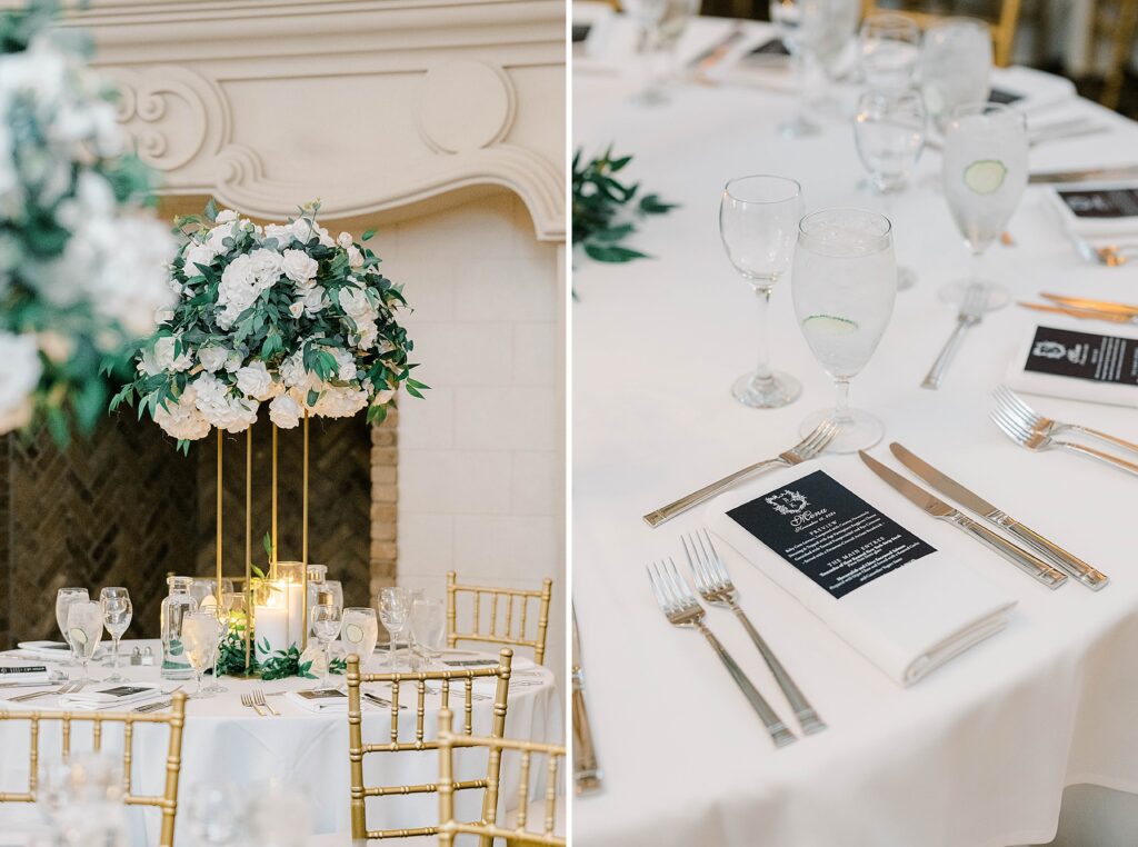 Classic black and white Ashford Estate wedding details