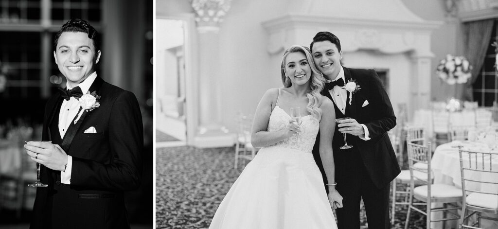 Classic black and white Ashford Estate wedding details