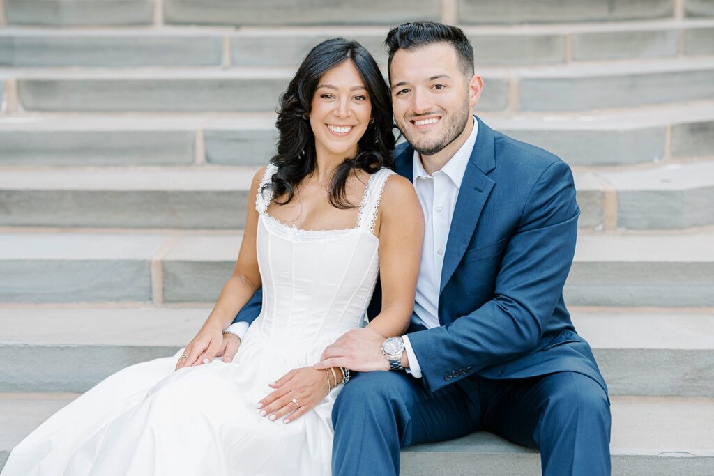 Romantic engagement portraits at Princeton University in New Jersey