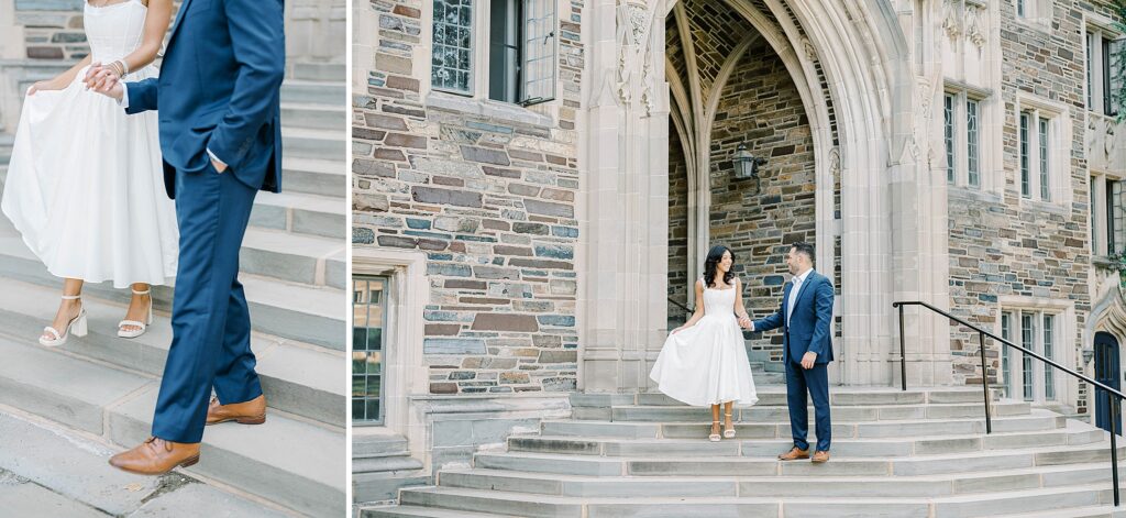 Princeton University engagement photographer captures candid laughter in New Jersey