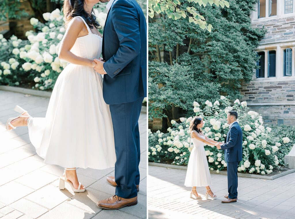 Elegant New Jersey engagement portraits at Princeton University campus