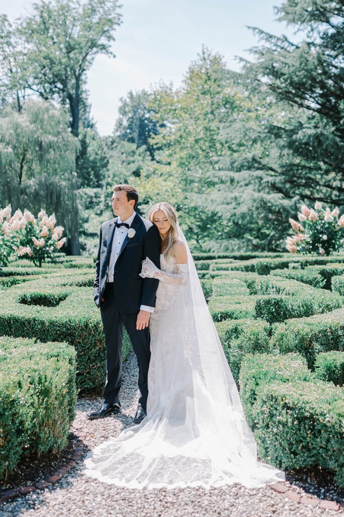 Bride and groom at their Summer Wedding at Appleford Estate