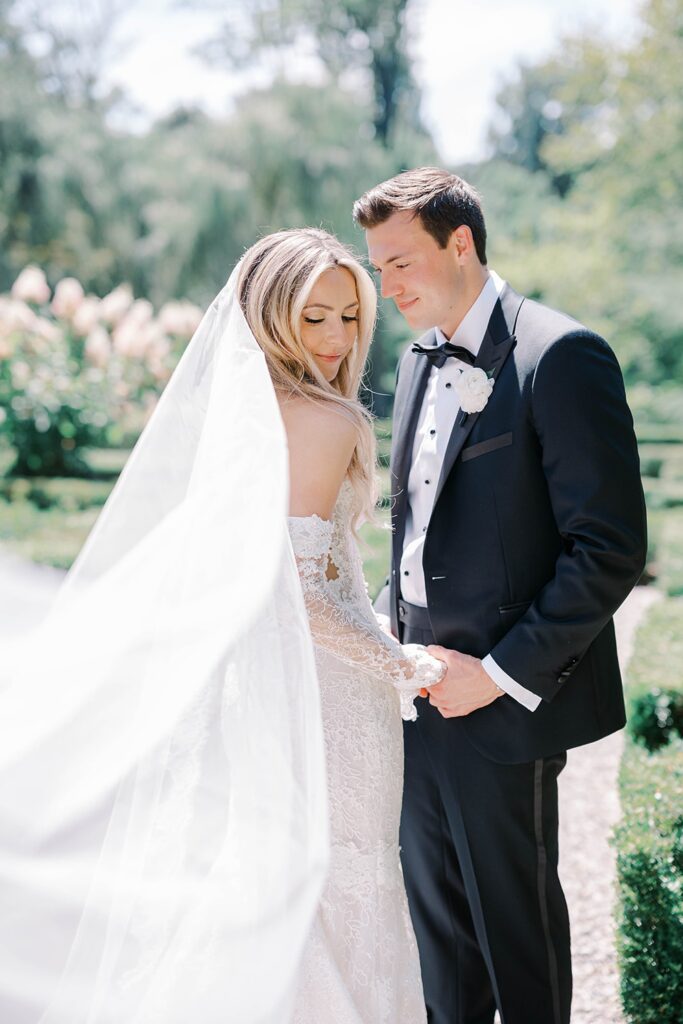 Romantic garden portraits at Summer Wedding at Appleford Estate