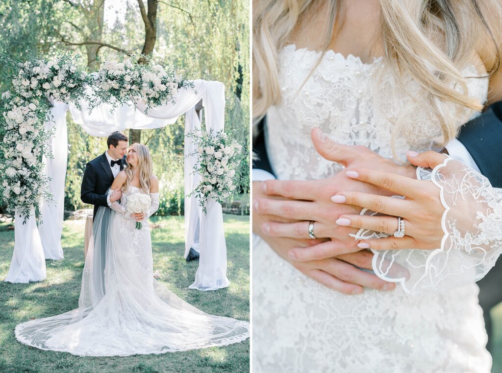 Summer garden cocktail hour at Appleford Estate wedding