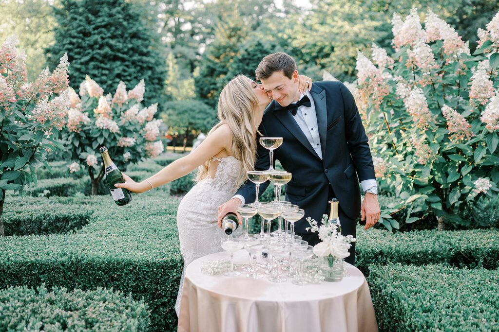 Romantic garden portraits at Summer Wedding at Appleford Estate