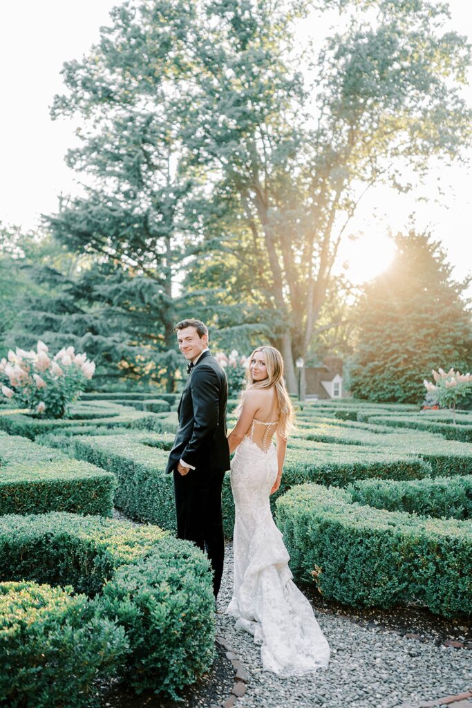 Romantic garden portraits at Summer Wedding at Appleford Estate