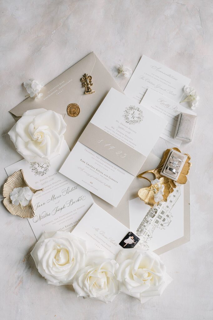 Bride getting ready for Luxury Park Château Wedding in New Jersey