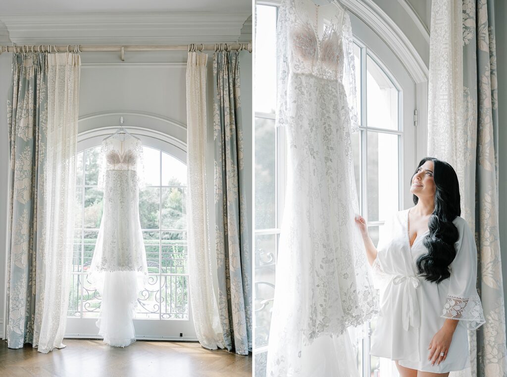 Bride getting ready for Luxury Park Château Wedding in New Jersey