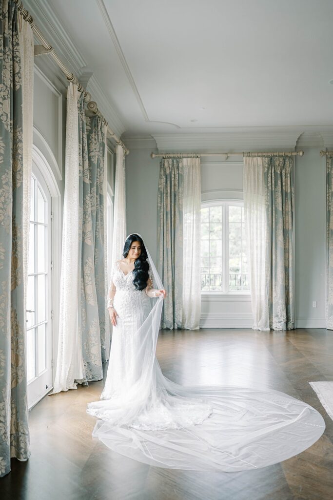 Bride getting ready for Luxury Park Château Wedding in New Jersey