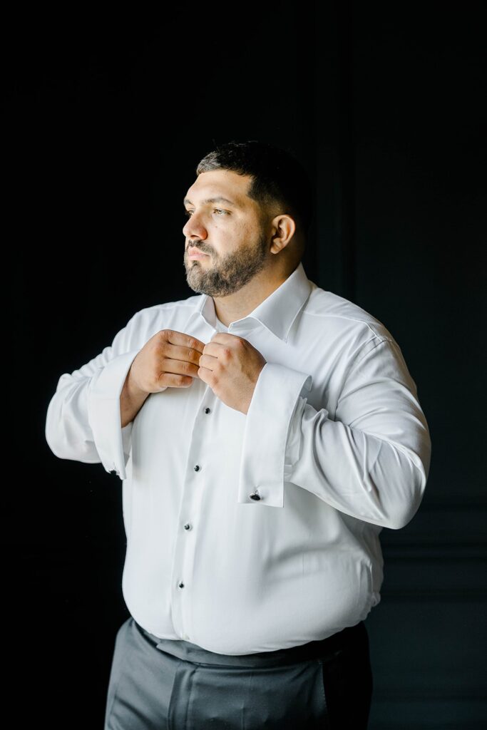 Groom Getting ready at Park Chateau NJ