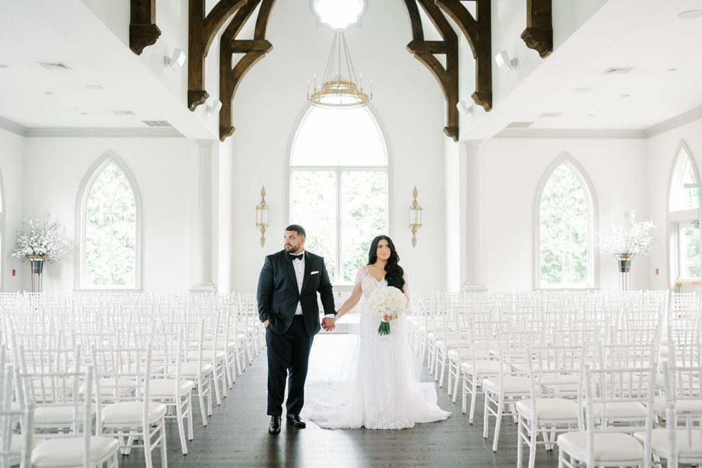 Bride and groom portraits at Park Château gardens