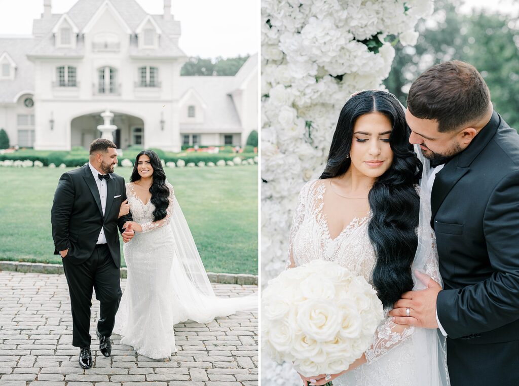 Elegant white and gold wedding details at Park Château Estate